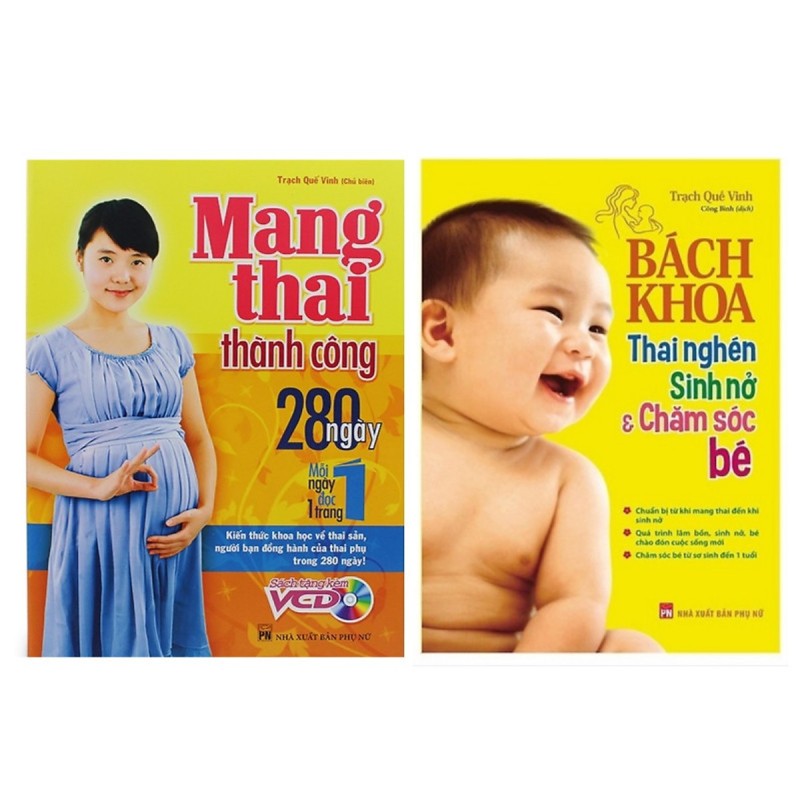 Sách Combo Sách Bà Bầu Nên Đọc: Bách Khoa Thai Nghén - Sinh Nở Và Chăm Sóc Em Bé + Mang Thai Thành Công - Mhbooks tặng sổ tay