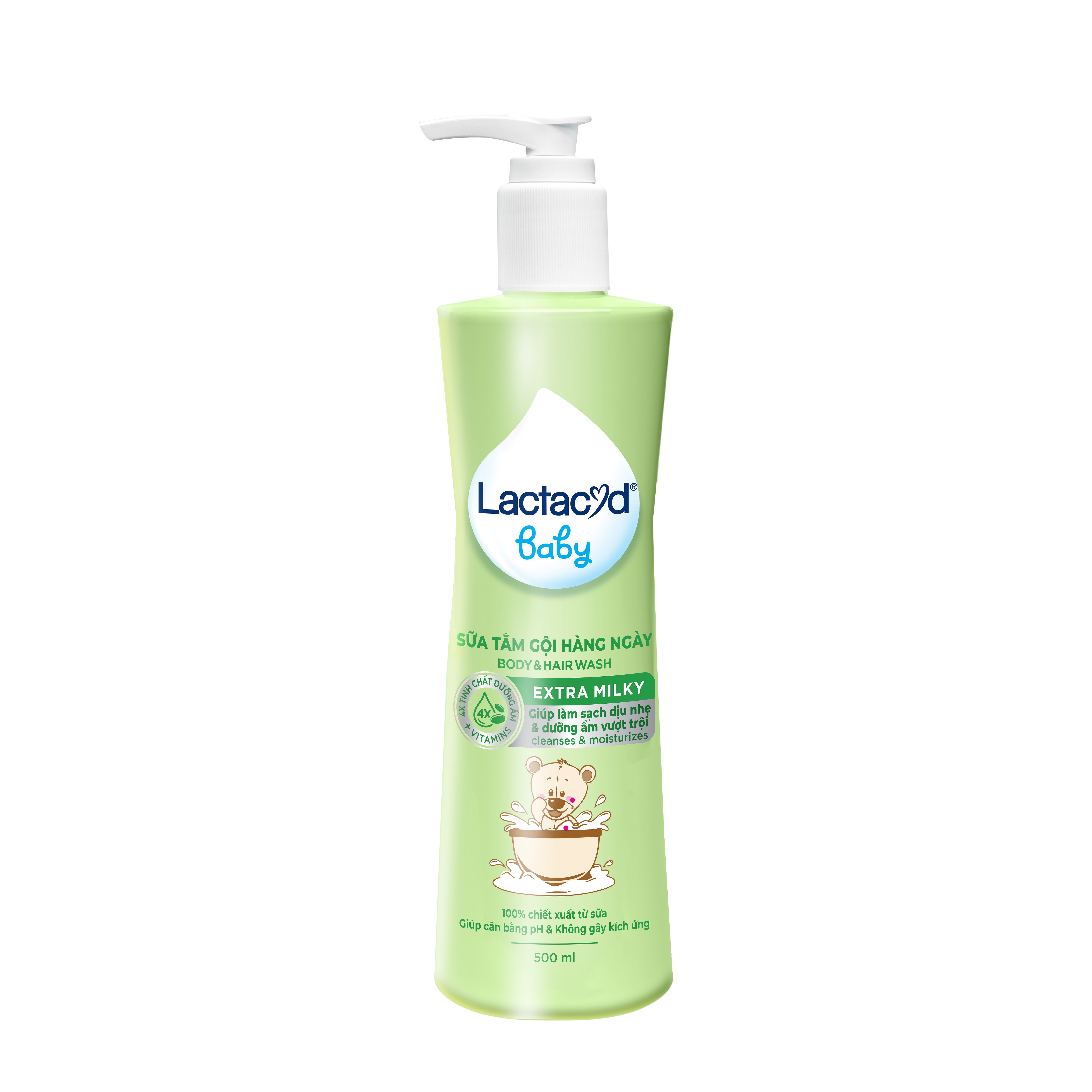 Sữa tắm gội em bé Lactacyd Milky 500ml
