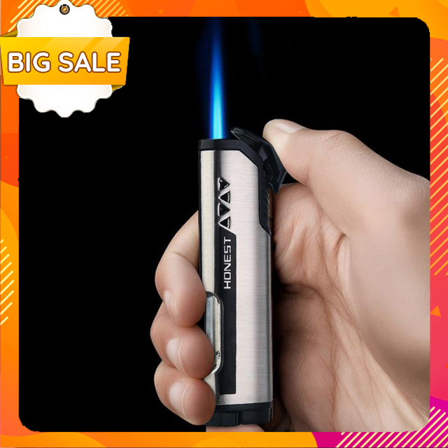 Hộp quẹt  khò 1 tia Honest Bcz496, Thiết kế nhỏ gọn, sang trọng , có ô quan sát dung lượng ga