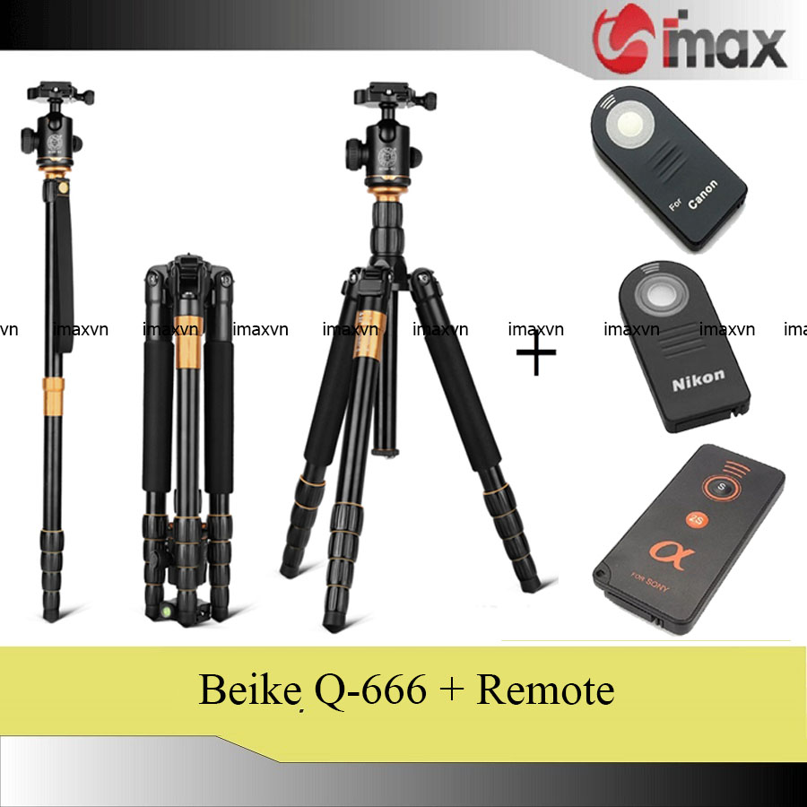 Chân máy ảnh Tripod/ Monopod Beike Q-666 + Remote cho máy ảnh