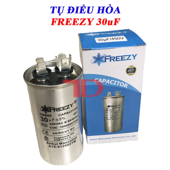 Tụ điều hòa freezy 30uf, capa quạt đuôi nóng, capacitor freezy - điện lạnh thuận dung