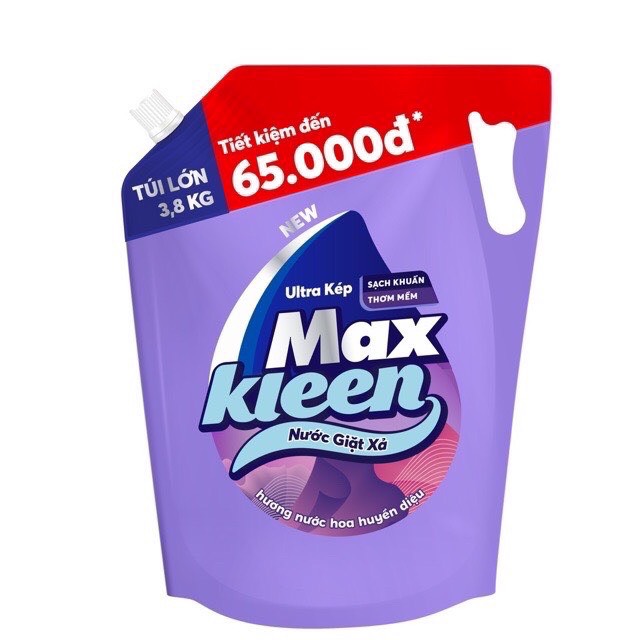 TÚI NƯỚC GIẶT XẢ MAXKLEEN 3.8KG