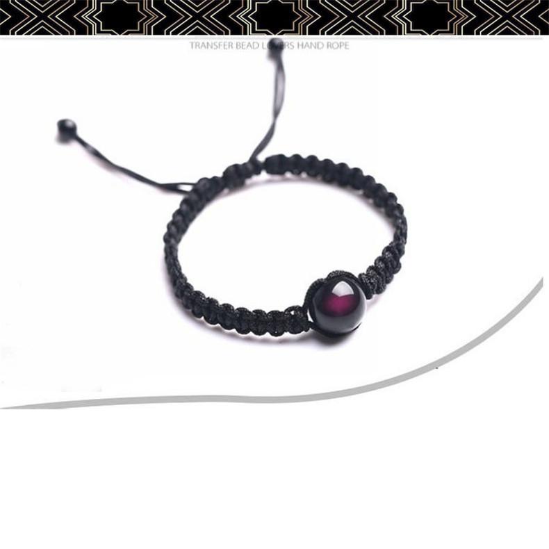 Vòng Tay May Mắn Hạt Đá Phong Thủy Đá Núi Lửa Obsidian - Đen