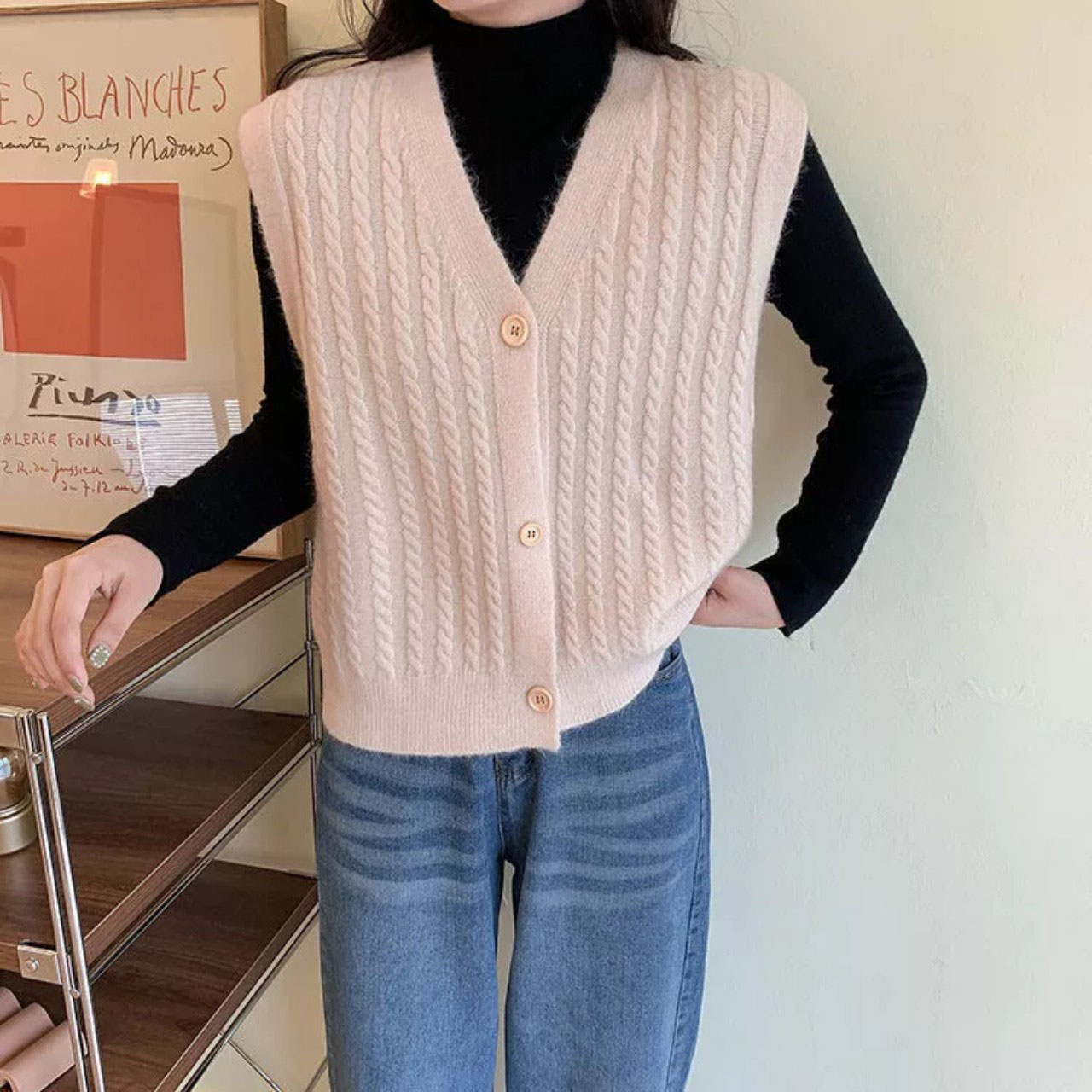 Áo len Gile nữ phong cách thời trang Hàn Quốc