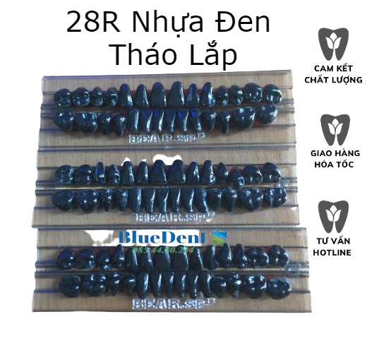 Răng nhựa đen tháo lắp vĩ 28r