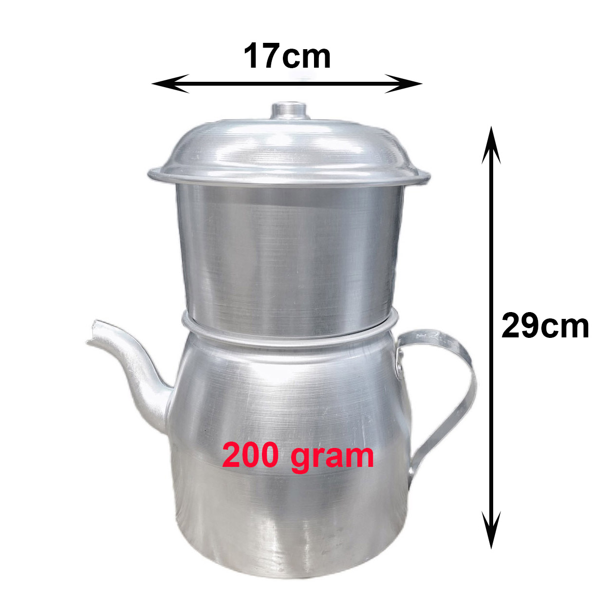 Phin pha cà phê, ấm pha cafe, phin nhôm pha cà phê 100gram - 200gram