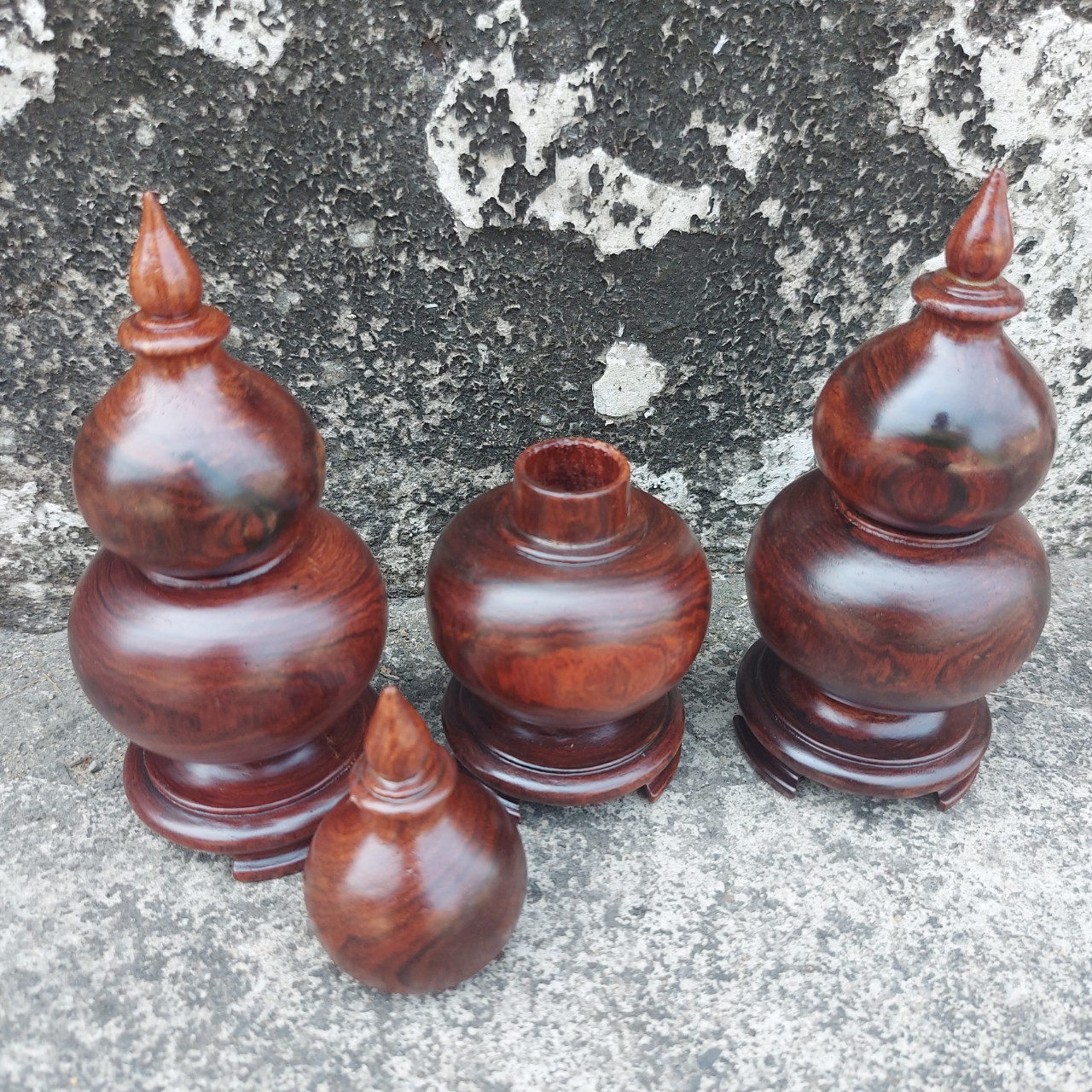 Ống đựng tăm hồ lô đẹp - gỗ cẩm