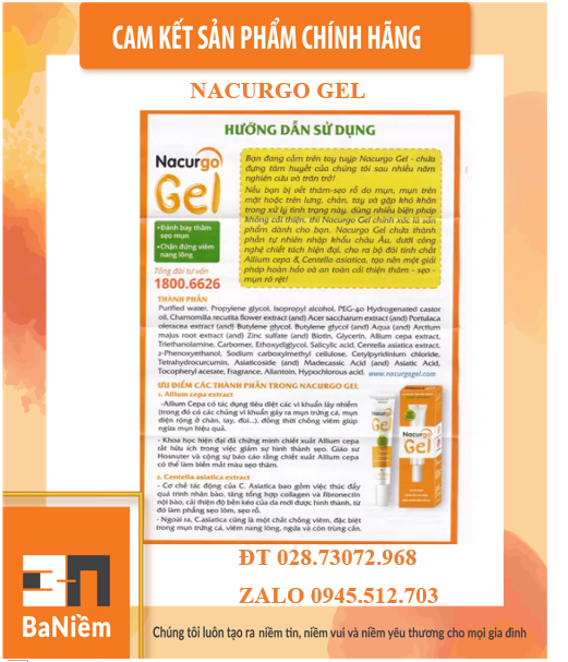 NACURGO GEL LÀM MỜ THÂM DO MỤN