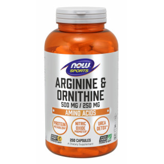 Arginine & Ornithine 500 mg 250 mg Hỗ trợ Chuyển hóa protein Chất xúc tác Nitric Oxide Thải Độc Urê Axit Amin phổ biến với các vận động viên (250 Viên) thumbnail