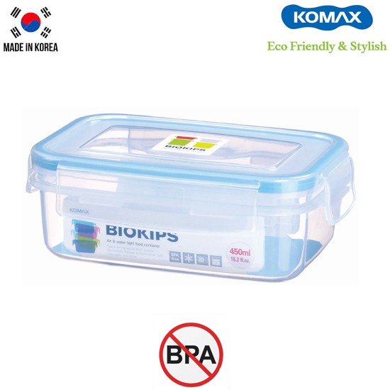 Hộp nhựa thực phẩm Hàn Quốc Komax chữ Nhật 450ml, dùng trong lò vi sóng