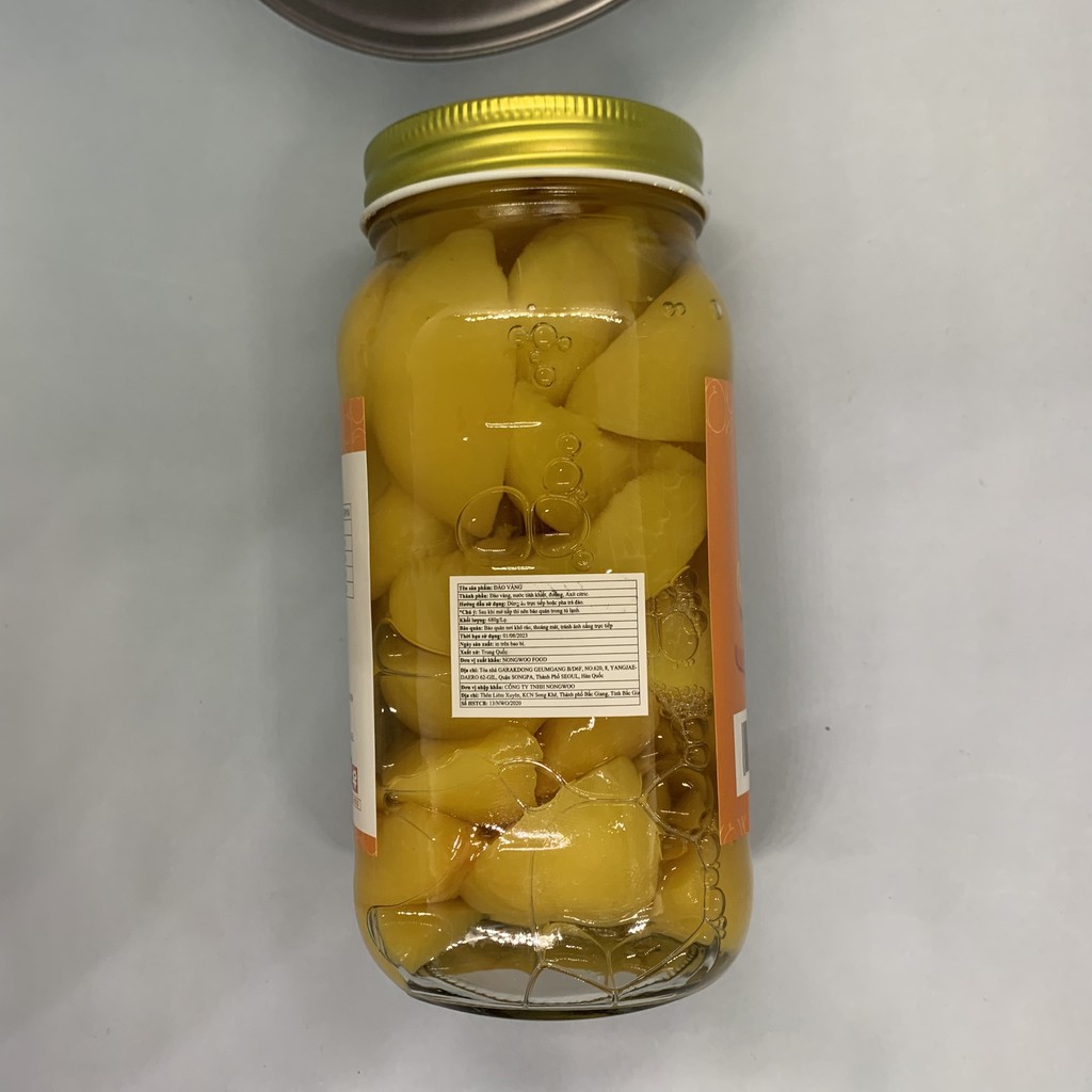 Đào Ngâm Hàn Quốc 680G ( Đào Vàng Nongwoo)