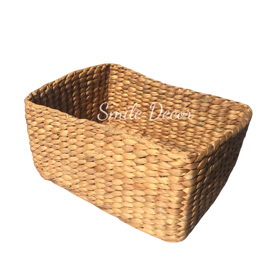 Rectangle handwoven hyacinth basket