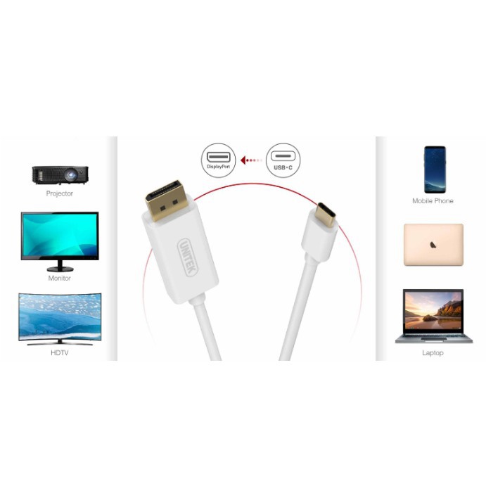 CÁP TYPE-C - DISPLAYPORT 1.8M UNITEK (V400a)