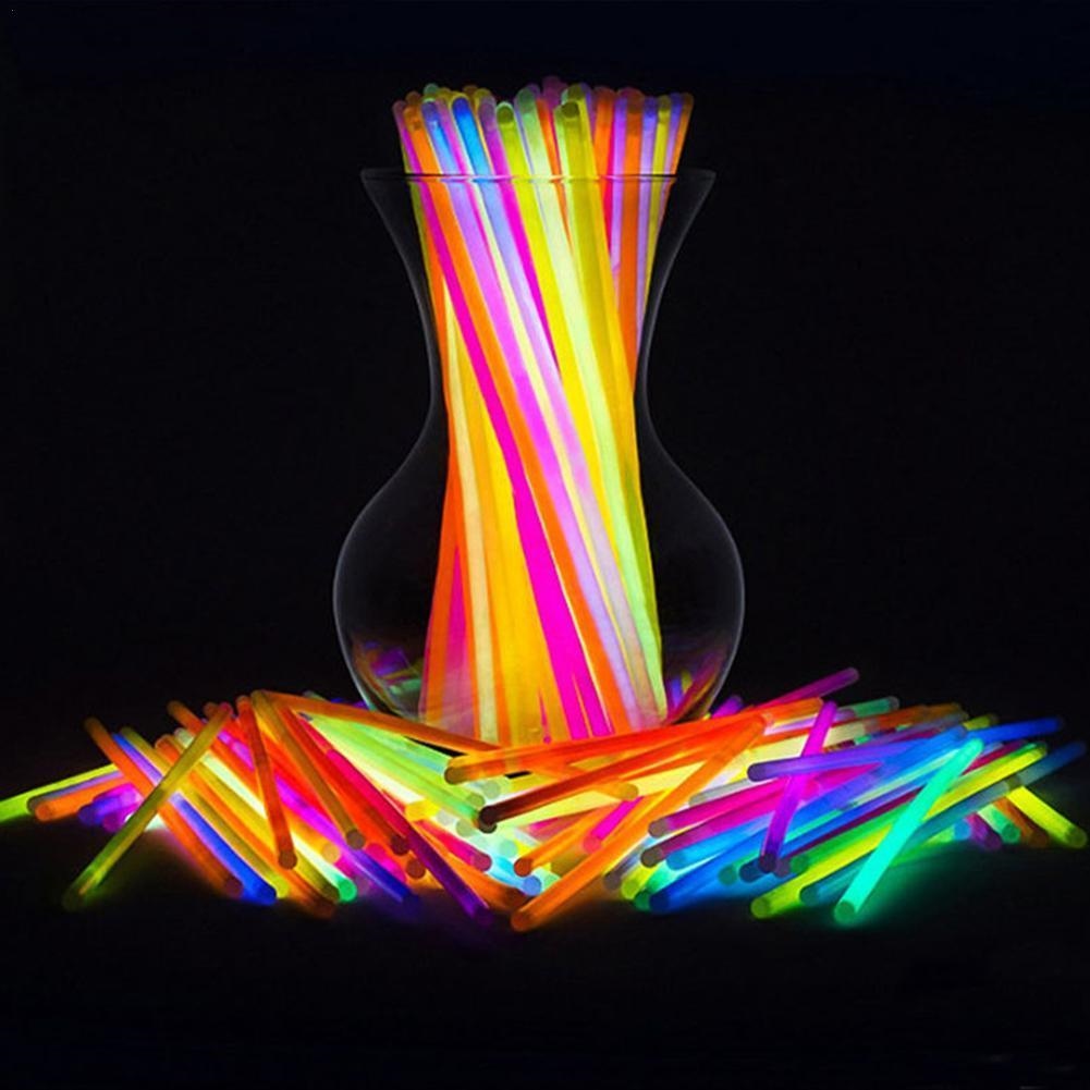 CW 100pcs Fluorescence Light Glow Sticks Luminous Stick With Connectors