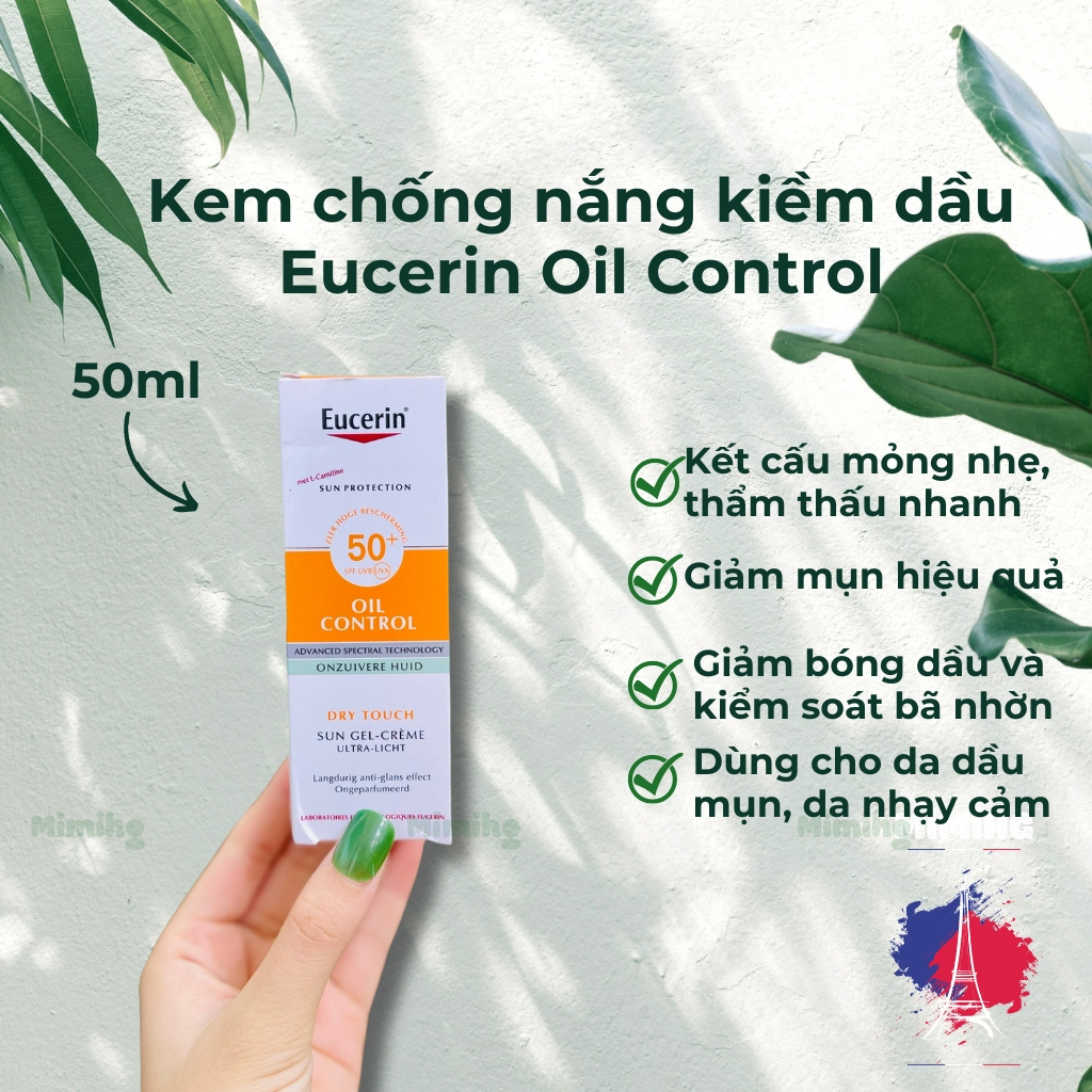Kem chống Nắng Eucerin cho da nhờn, da mụn 50ml eucerin oil control