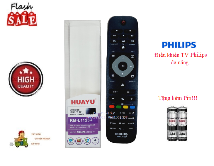 Remote Điều khiển TV Philips đa năng các dòng tivi Philips LCD/LED/Smart TV- Hàng tốt tương thích 100%Tặng kèm Pin