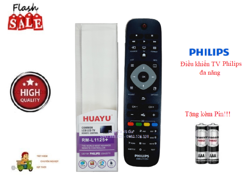 Bảng giá Remote Điều khiển TV Philips đa năng các dòng tivi Philips LCD/LED/Smart TV- Hàng tốt tương thích 100%Tặng kèm Pin