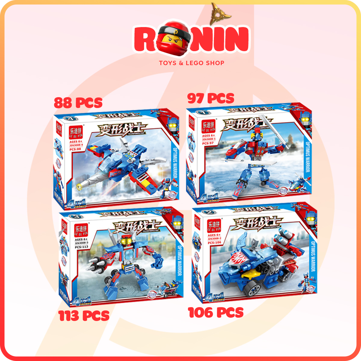 [🔥KM🔥] Bộ Đồ Chơi Lắp Ráp Lego Robot Transformers Optimus Prime 4in1
