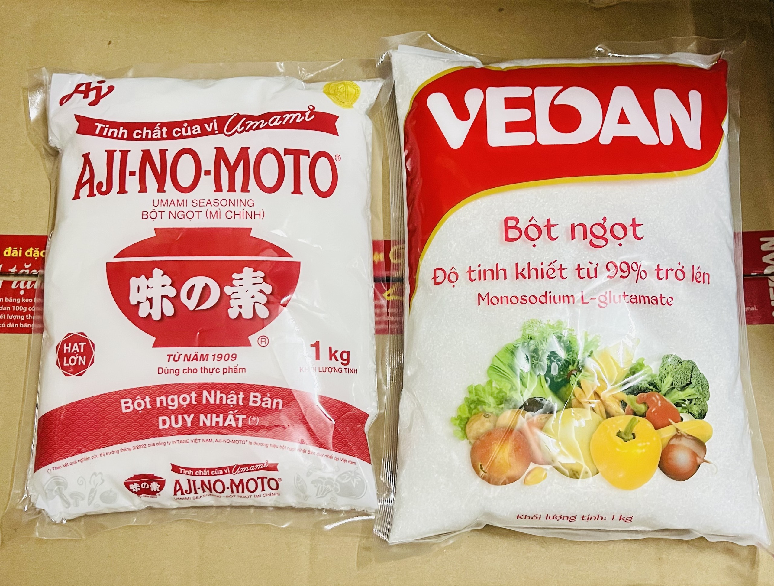 Bột ngọt (hạt lớn) Ajinomoto/(hạt nhỏ) Vedan gói (1kg)