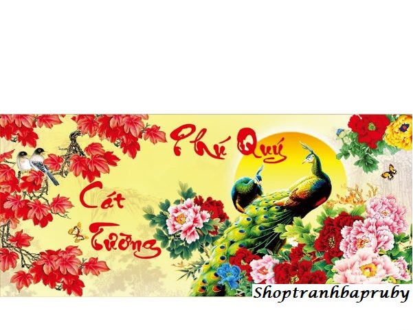 [HCM]Tranh đính đá Phú Quý Cát Tường kích thước nhỏ ✅96×45 cm -️ VS049