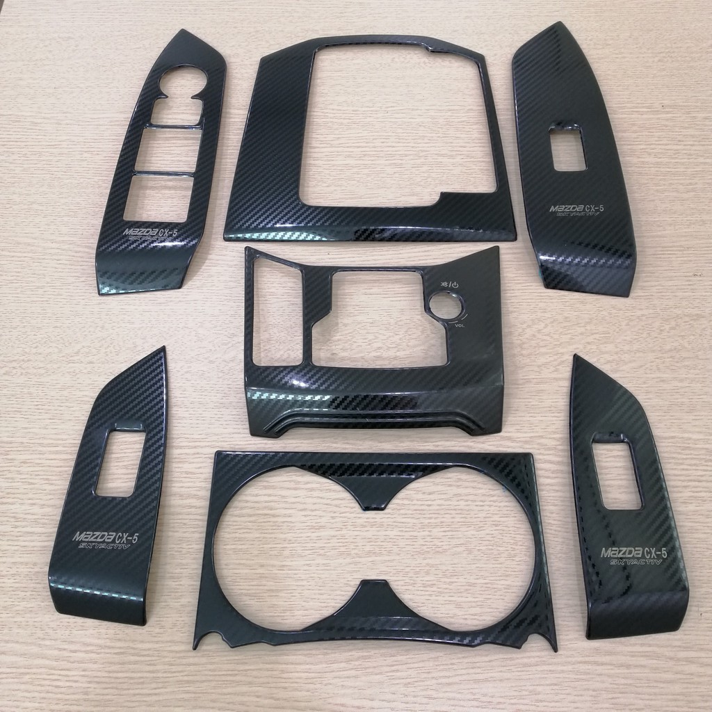 Ốp Nội Thất Xe Mazda CX-5 2018 2019 2020 2021 Mẫu Carbon Trang Trí Chống Xước Nội Thất Xe- Bộ 7 Chi tiết