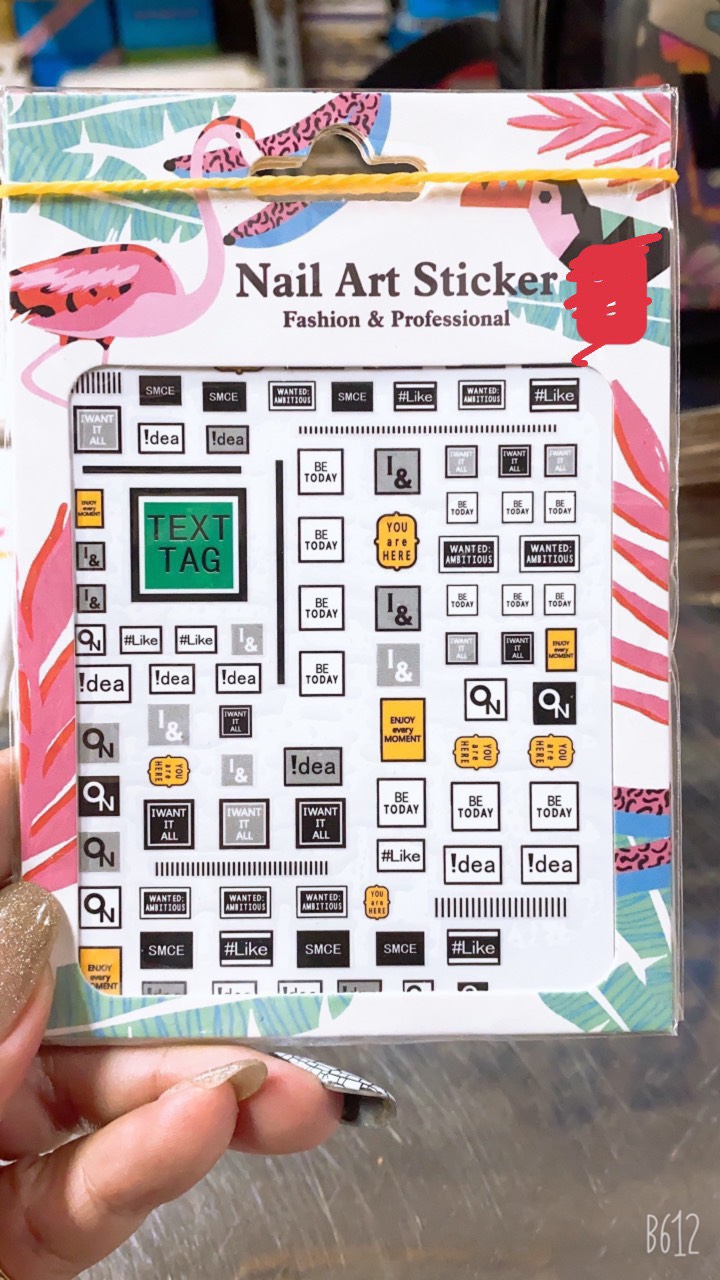 Sticker Chữ ,Miếng dán móng tay 3D nail sticker