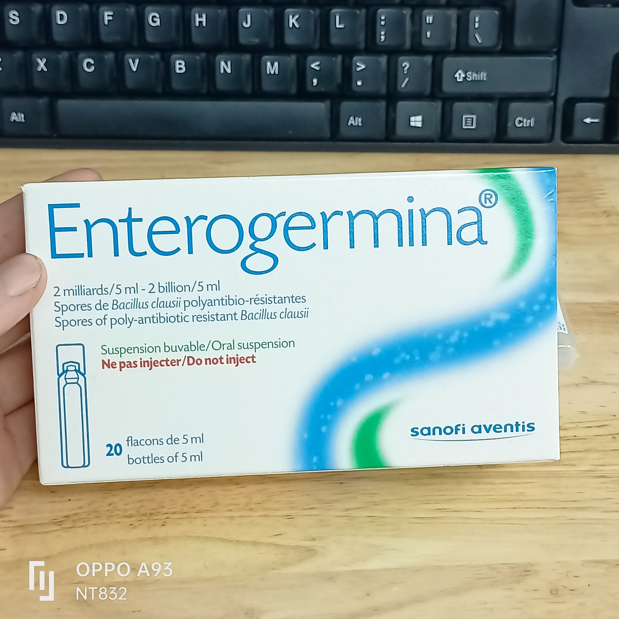 men vi sinh Enterogermina 2 tỷ/5ml (20 ống x 5ml)