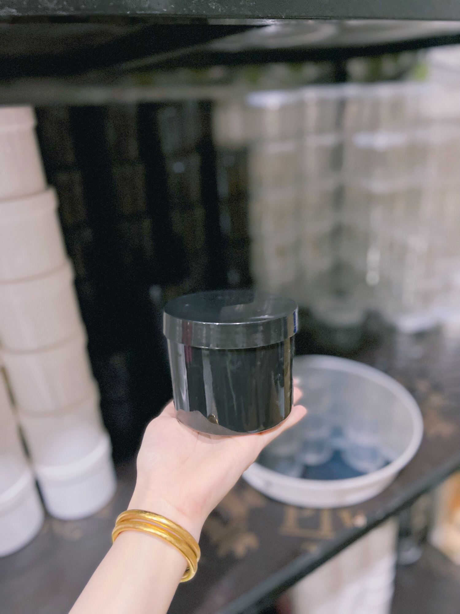 Hủ nhựa đựng kem 500g màu đen
