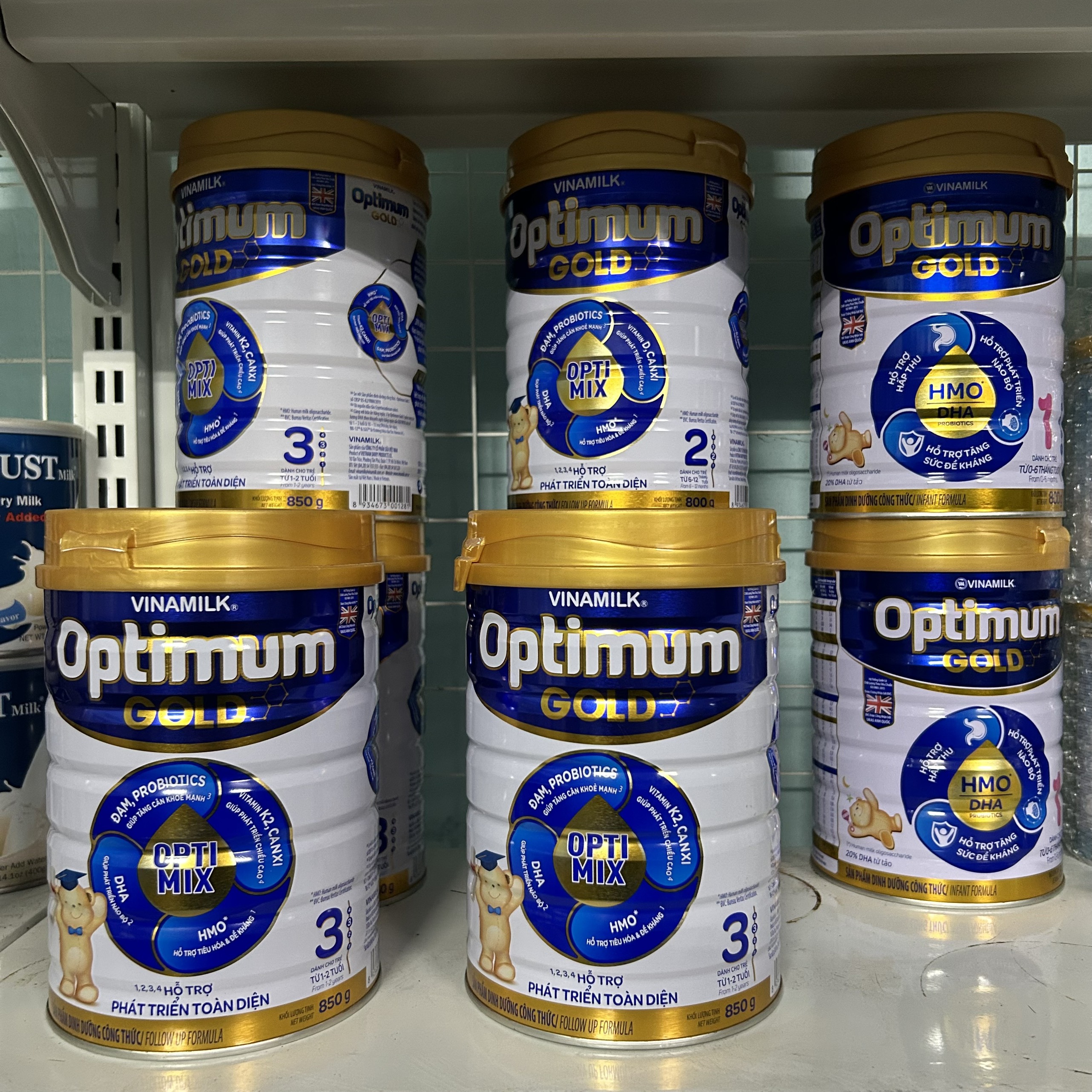 Sữa optimum gold 3 HMO lon 850gr