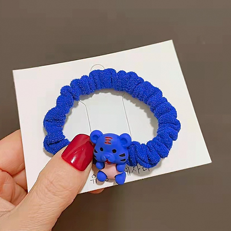 Dây cột tóc vải màu xanh