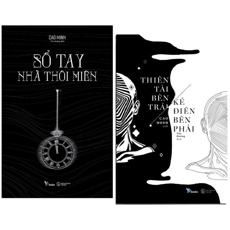 Sách - combo 2 cuốn: thiên tài bên trái, kẻ điên bên phải + sổ tay nhà thôi miên