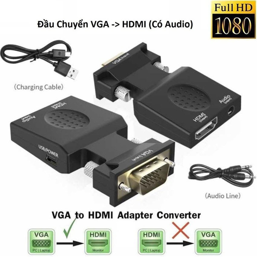 Đầu chuyển tín hiệu VGA + Audio sang HDMI chất lượng cao