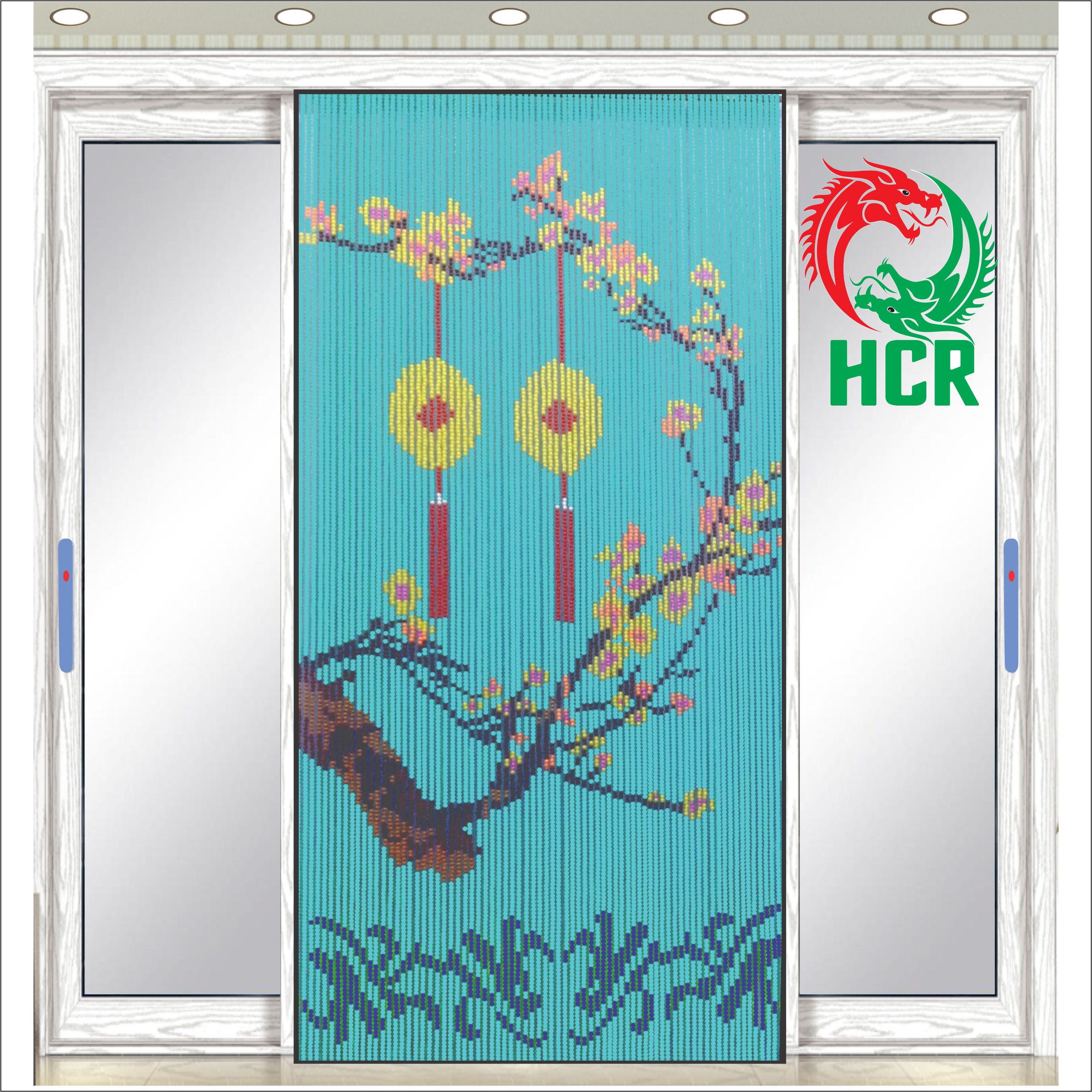 Màn hạt nhựa Nội thất Công ty Hai Con Rồng (Door Curtain) Code 814 Hoa Mai