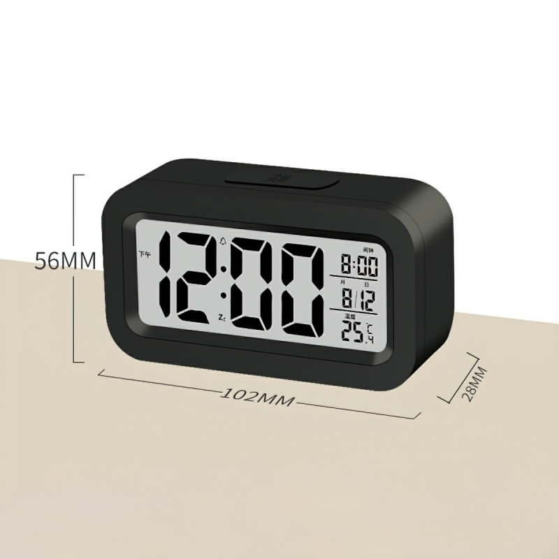 Premium LCD alarm desk led clock temperature and humidity meter-Hause