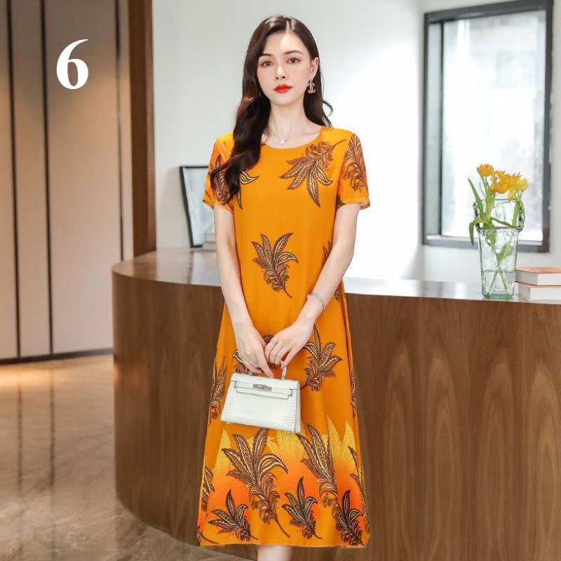 [HCM]Váy Lụa Đầm Lụa Form Dáng Suông Mặc Mềm Mại Mát Mẻ