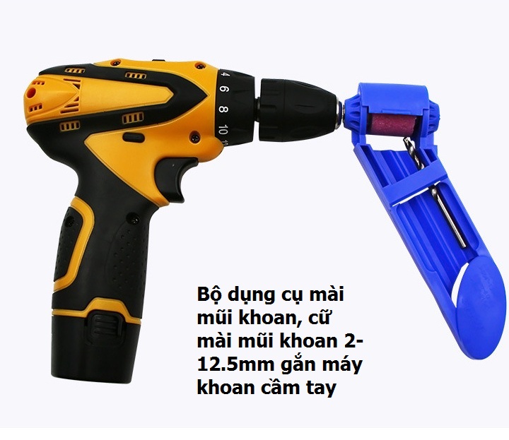 Cữ mài mũi khoan 2-12.5mm sử dụng kết hợp với máy khoan bắt vít