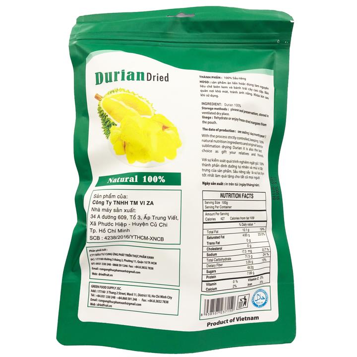 [HCM]Sầu riêng sấy vizafood gói 100g