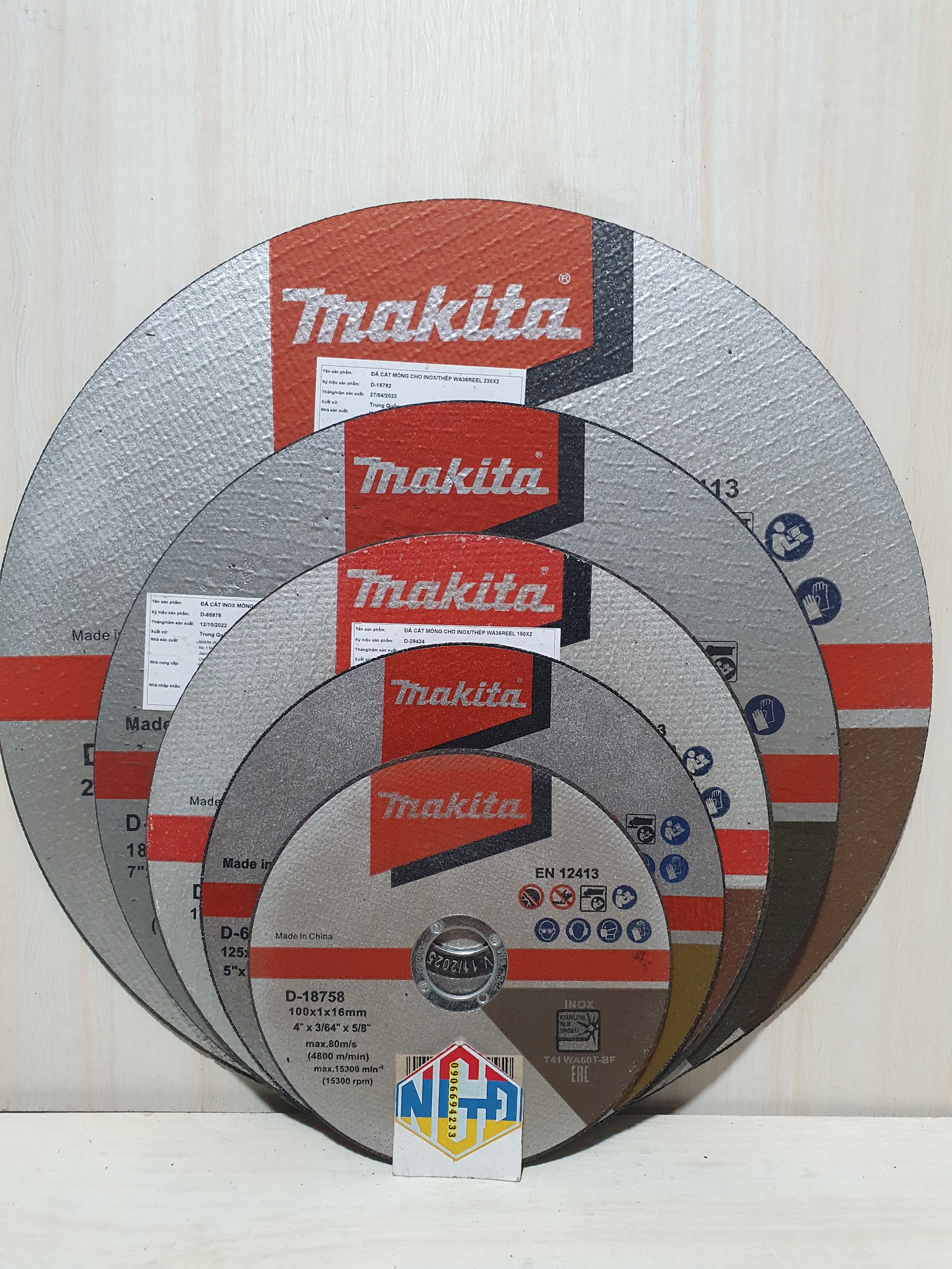 Lưỡi cắt Makita sắt thép inox 100mm- 230mm
