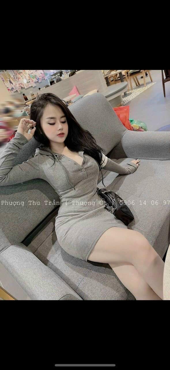 ĐẦM THUN BORIP TAY DÀI CÓ NÓN SIÊU XINH