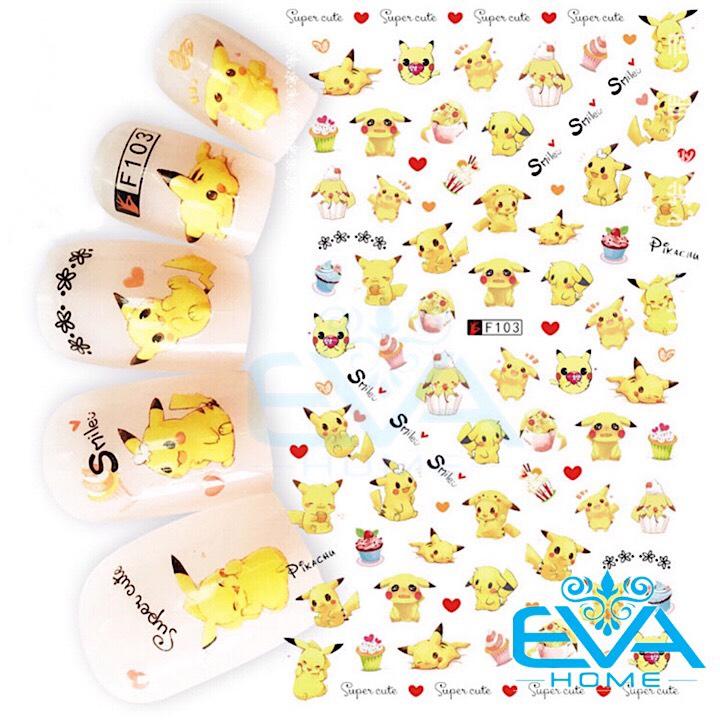 Pikachu nail stickers: Cùng xem những chiếc móng tuyệt đẹp được trang trí với những chiếc dán móng tinh xảo mang hình ảnh của Pikachu. Chú chuột điện thân thiết này sẽ giúp bạn tạo nên một bộ móng đẹp và ngộ nghĩnh.