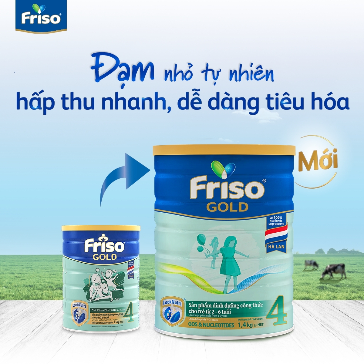 (HSD 09/2023)  Sữa Bột FRISO GOLD 4 Lon thiếc 1,4kg