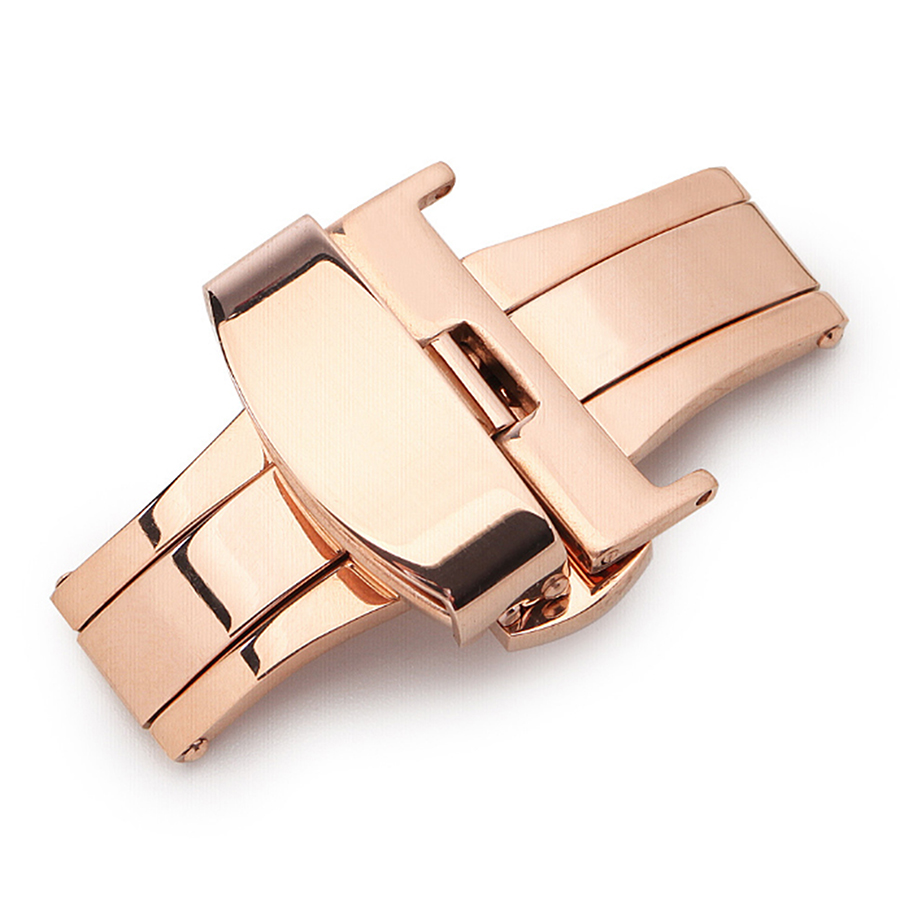 Khóa bướm ĐÔI thép không gỉ dùng cho dây da nhiều SIZE 10 12 14 16 18 20 22mm (Chọn màu)