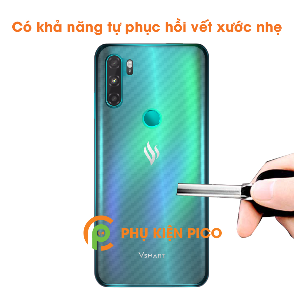 Dán lưng Vsmart Active 3 vân carbon 3D - Dán mặt lưng Vsmart Active 3