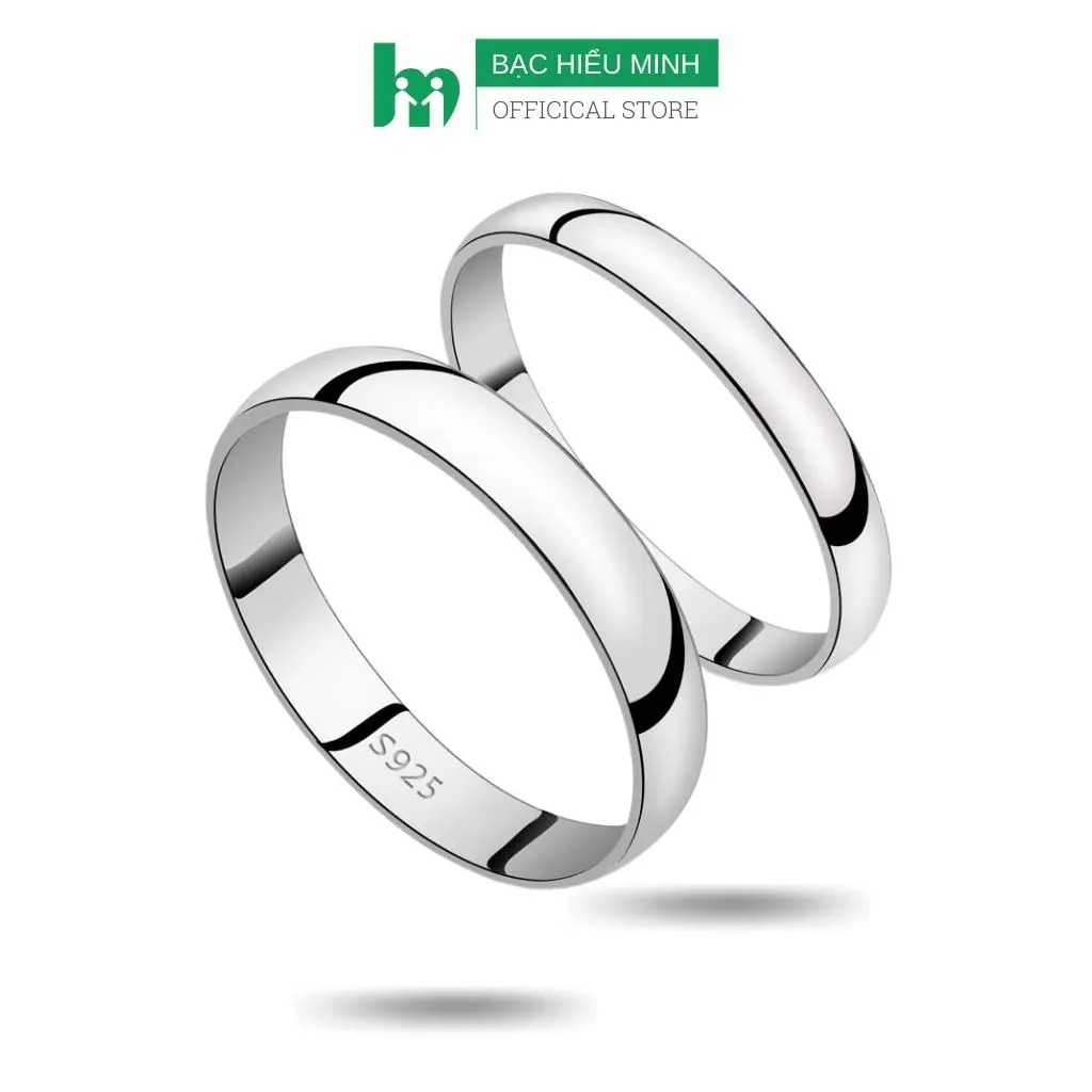 Nhẫn đôi Bạc Hiểu Minh nc401s nhẫn trơn