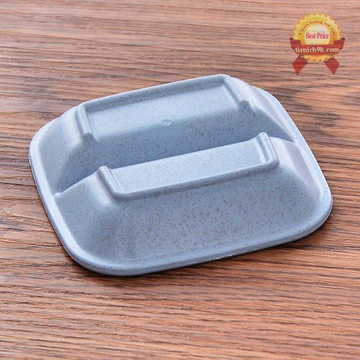 Combo 2 Đĩa đựng gia vị 2 ngăn bằng lúa mạch (bát nước chấm)