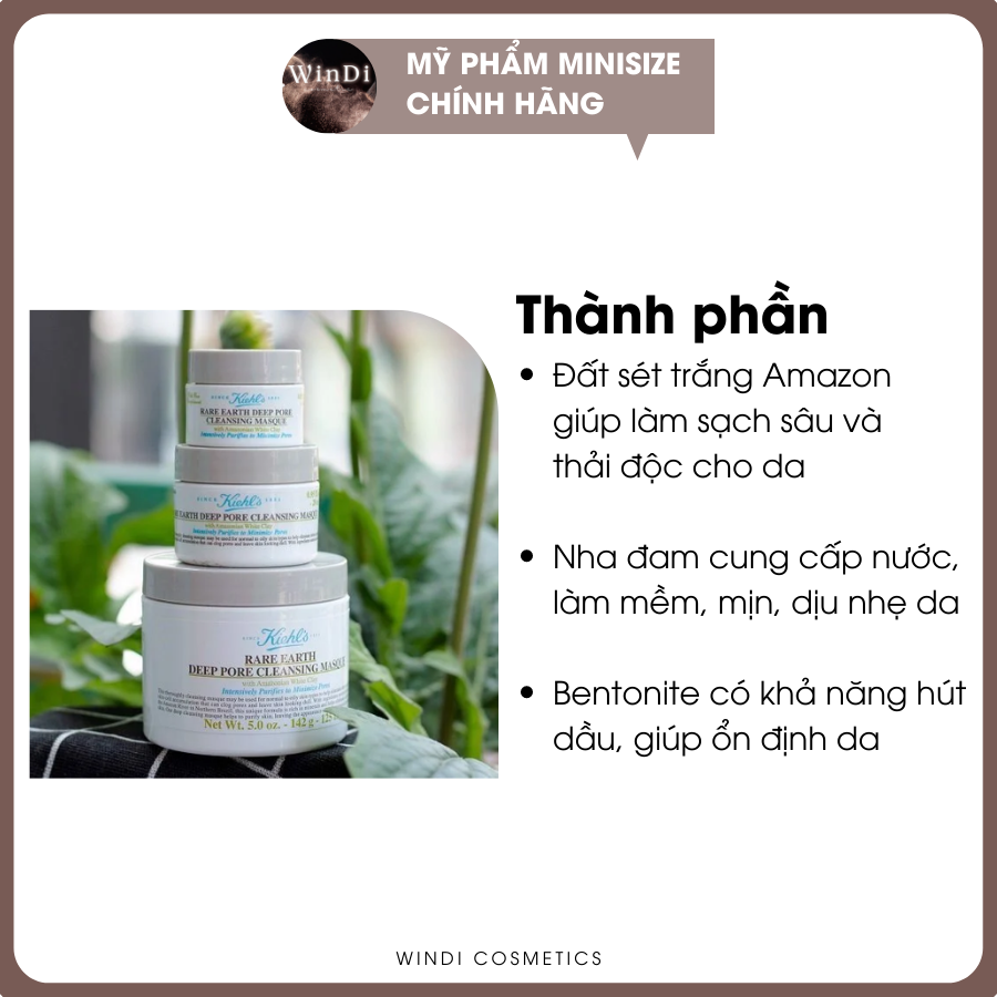 Mặt nạ đất sét 𝐊.𝐢.𝐞.𝐡.𝐥.𝐬 14g