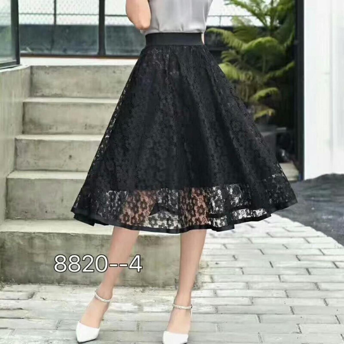 Chân váy xoè ren hoa quyến rũ