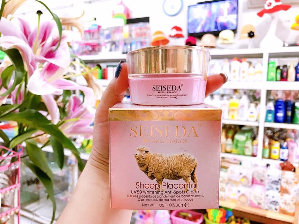 Kem trị nám seiseda sheep placenta uv50 whitening anti sports cream 30g chính hãng
