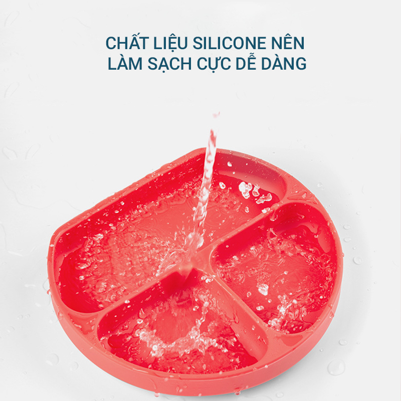 Khay ăn dặm silicon chống rơi vỡ cho bé