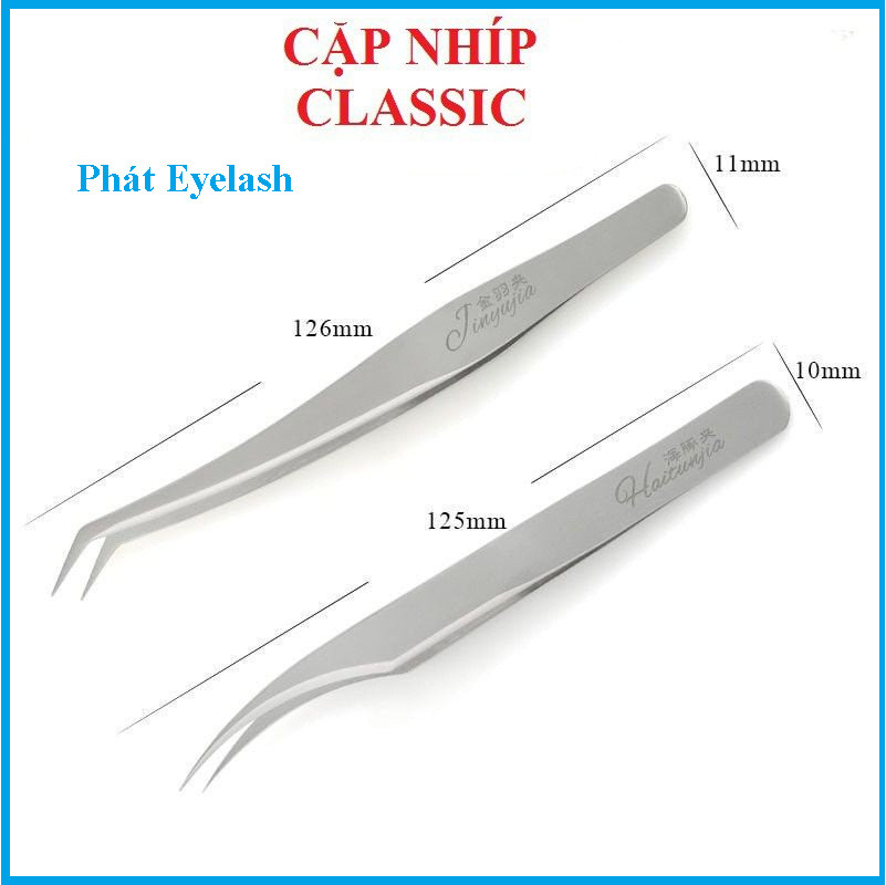 Cặp 2 cây nhíp classic căn bản, nhíp tách mi, nhíp nối classic nối volume _combo nhíp nối mi cơ bản cho người mới bắt đầu_nhíp học nối mi loại 1_phụ liệu mi acb phát